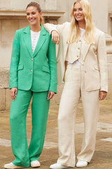 Linen Blend Blazer | Oatmeal