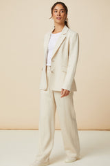 Linen Blend Blazer | Oatmeal