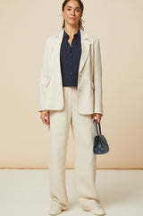 Linen Blend Blazer | Oatmeal