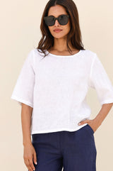 Linen Shell Top | White