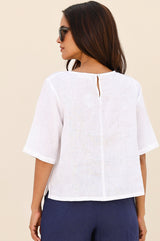 Linen Shell Top | White