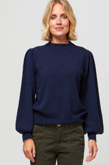 Merino Cashmere Blend Crew Neck Jumper | Navy