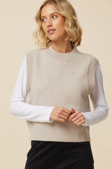Merino Wool Knitted Short Tank | Oat