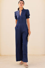Tallulah Linen Jumpsuit | Navy