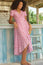 Demi Cotton Wrap Dress | Primula Pink/White