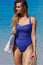 Recycled Ruched Swimsuit | Cobalt Blue