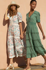 Viola Cotton Midi Dress | Khaki