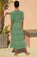 Viola Cotton Midi Dress | Khaki