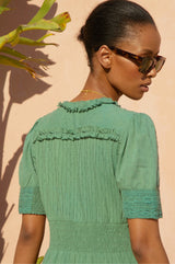 Viola Cotton Midi Dress | Khaki