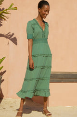 Viola Cotton Midi Dress | Khaki