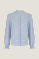 Cosima Organic Cotton Shirt | Blue/White