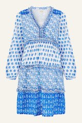 Henrietta Dress | Print Mix White/Blue