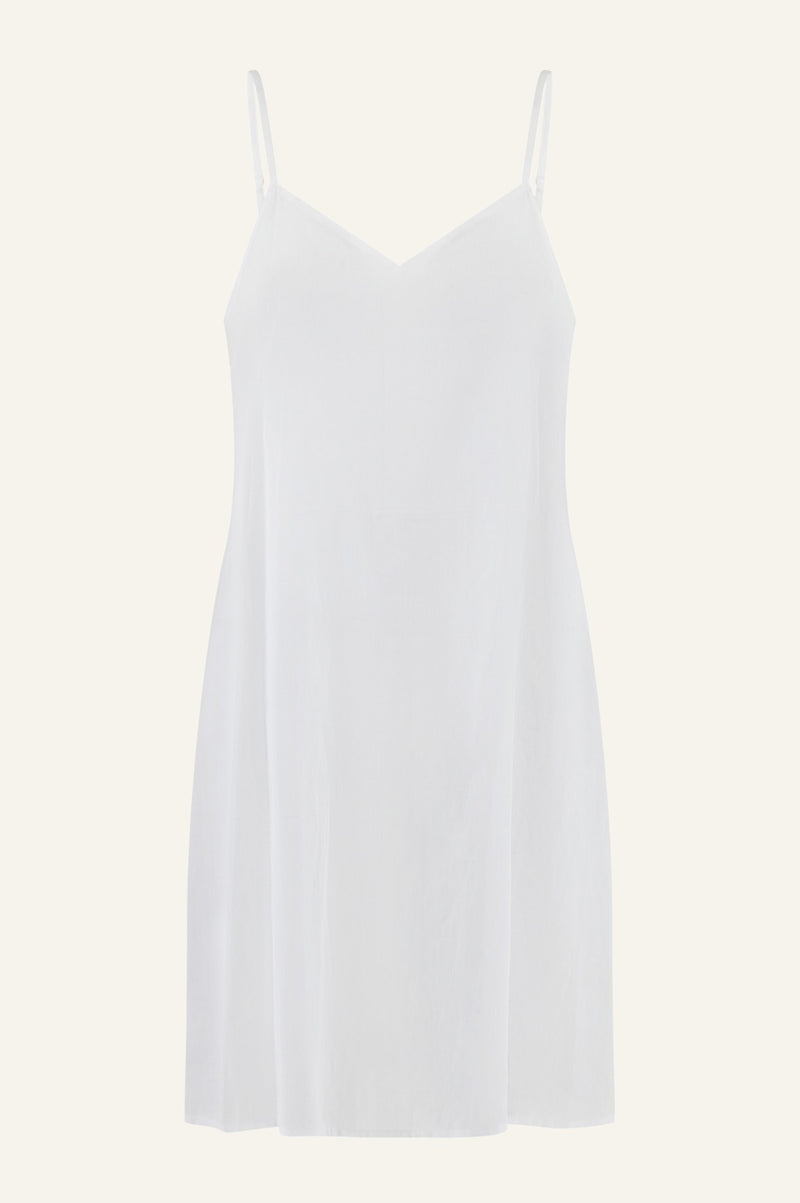 Cami V Midi Slip Dress | White