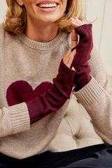 Merino Wool Fingerless Gloves | Wine