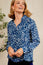 Milena Viscose Crepe Printed Shirt | Animal Ikat Navy/Cream