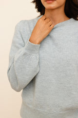Alpaca Blend Puff Sleeve Jumper | Dusty Blue