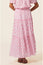 Bea Printed Organic Cotton Skirt | Geranium White/Pink