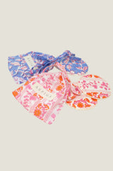 Block Print Face Pad | Linear Botanical Orange/Pink