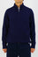 Merino Wool Men's Quarter Zip Jumper | Navy/Grey