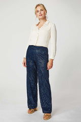 Sequin Trousers | Blue - Aspiga