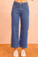 Denim Wide Leg Crop Jean | Mid Wash