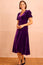 Aimie Velvet Short Sleeve Dress | Purple