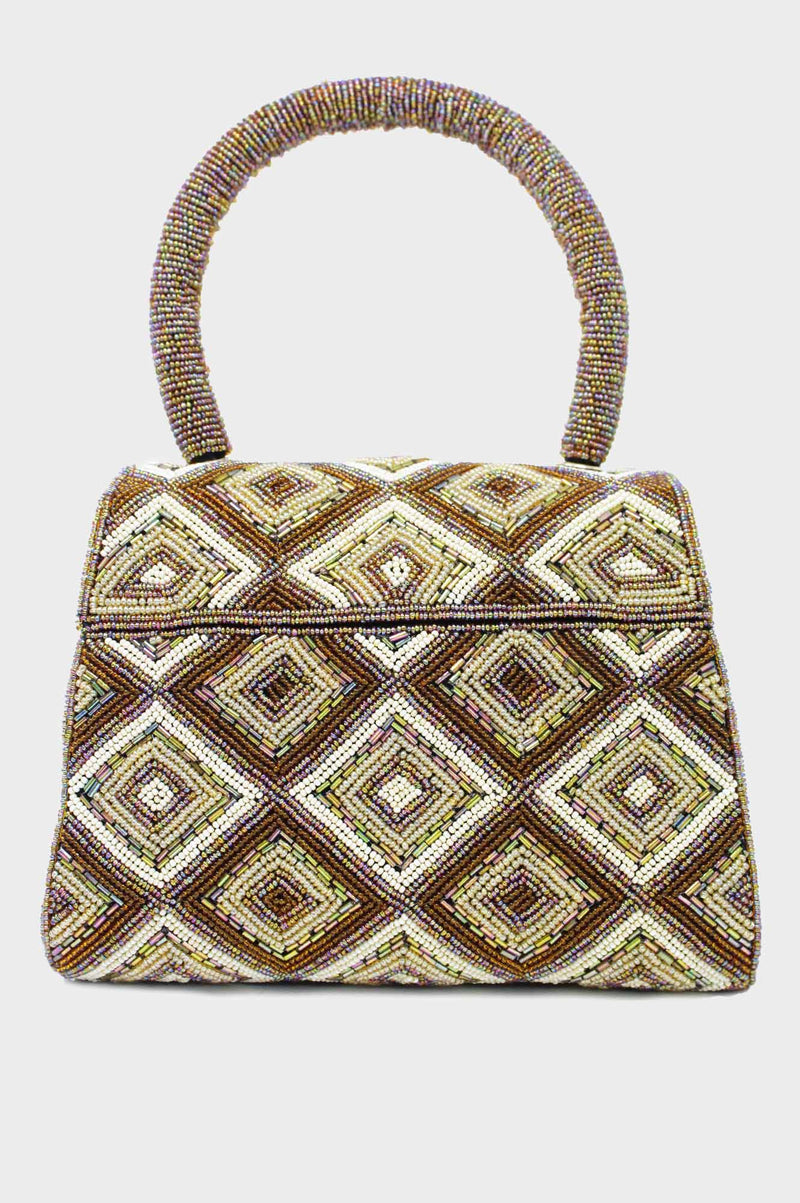 Beaded Handbag | Tonal Gold