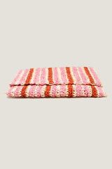 Amalfi Raffia Stripe Clutch | Red/Pink/Natural