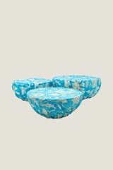 Set Of 3 Block Print Bowl Covers | Tea Rose Blue