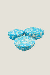 Set Of 3 Block Print Bowl Covers | Tea Rose Blue