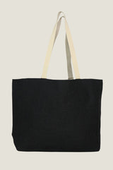 Coral Jute Beach Bag | Black/ Gold