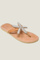 Flower Star Sandals | White/Silver