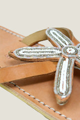 Flower Star Sandals | White/Silver