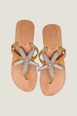 Flower Star Sandals | White/Silver