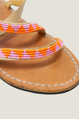 Lara Leather Sandals | Pink/Orange
