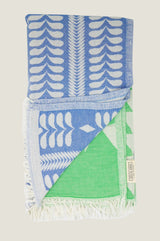 Pestemal Greek Absorbent Towels | Lime/Blue