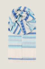 Organic Cotton Scarf | Blue/White Stripe