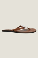 Disc Leather Sandals | White - Aspiga