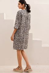 Calvi Linen Dress | Leopard Print
