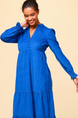Liv Corduroy Dress | Cobalt