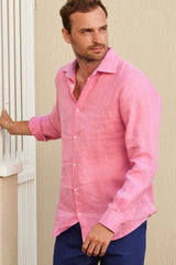 Men's Premium Linen Shirt | Pink