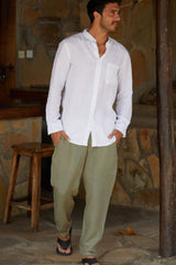 Men's Premium Linen Trousers | Khaki
