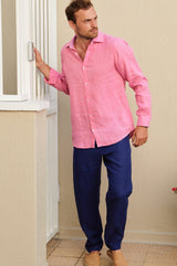 Men's Premium Linen Trousers | Navy