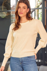Merino Wool Crew Neck Jumper | Cream