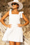 Tabitha Organic Cotton Dobby Short Dress | White