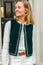 Trim Detail Eco Fleece Gilet | Green