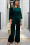 Victoria 3/4 Sleeve Stretch Corduroy Jumpsuit | Bottle Green