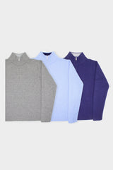 Merino Wool Men's Quarter Zip Jumper | Navy/Grey