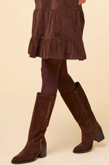 ALPE Selena Knee High Suede Boot | Chocolate