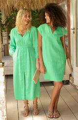 Jamila Linen Dress | Green